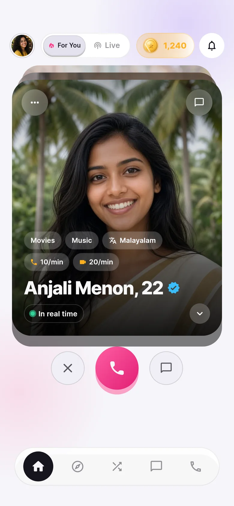 Home screen, light theme